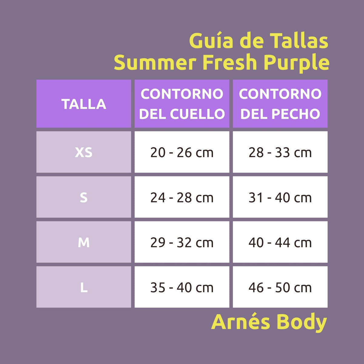 Arnés Body para perro Summer Fresh Purple