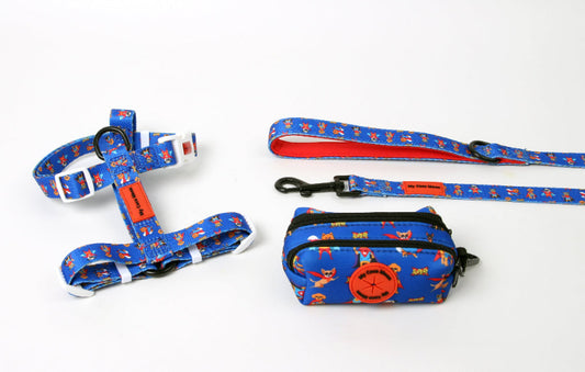 Pack Super Dogs - Arnés Clásico + Correa + Porta Bolsas Doble