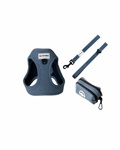 Pack Ahorro Arnés Body para perro + Correa + Porta bolsas doble Blue Jeans.