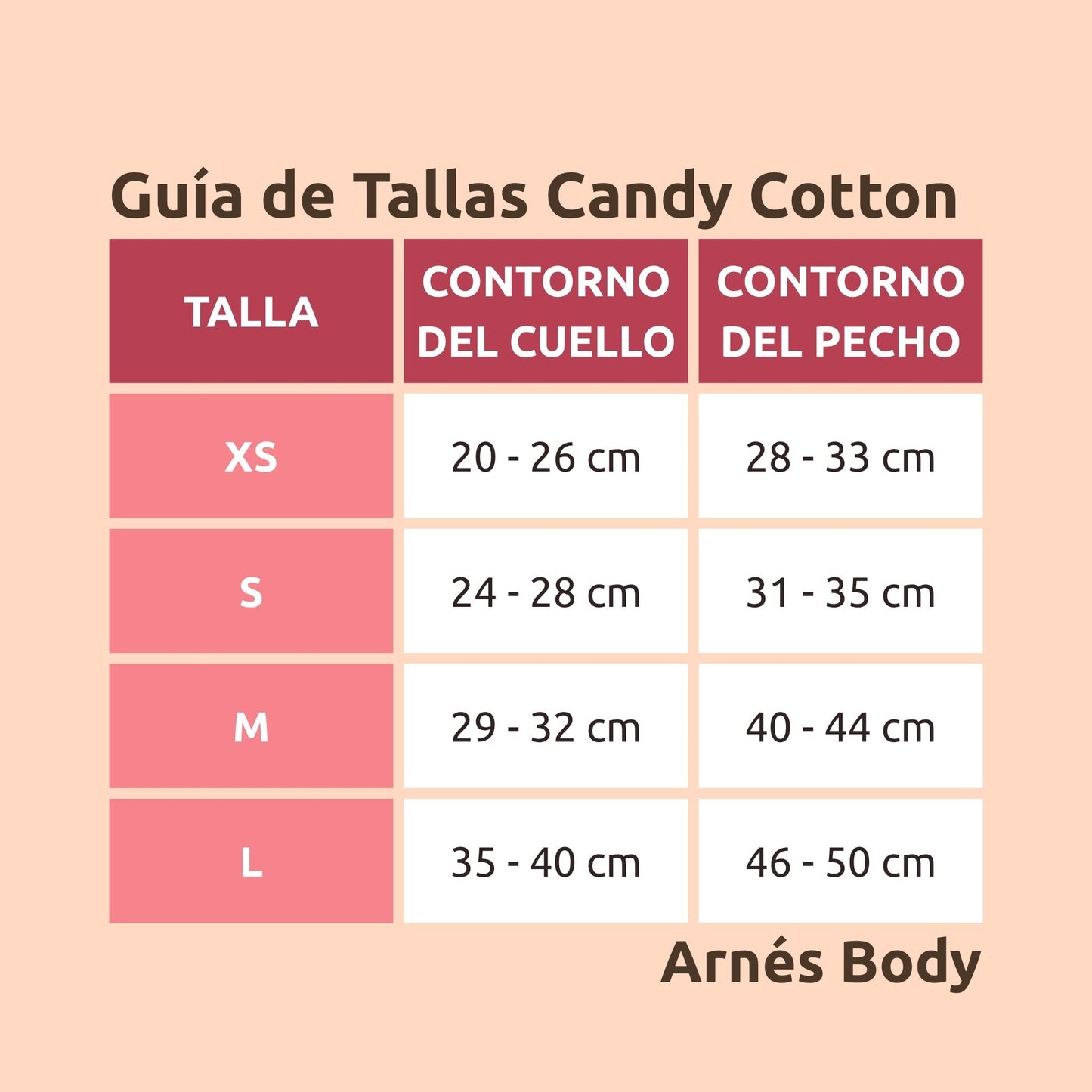 Arnés Body para perro Candy Cotton
