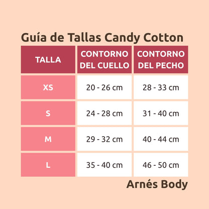 Pack Ahorro Arnés Body para perros + Correa + Porta bolsas doble Candy Cotton