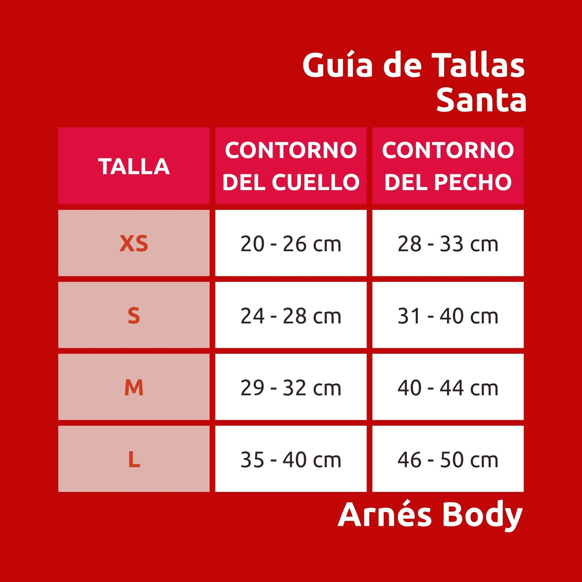 Arnés Body para perro Santa