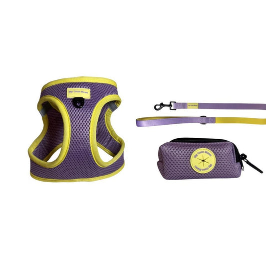 Pack Ahorro Arnés Body para perro + Correa + Portabolsas Summer Fresh Purple