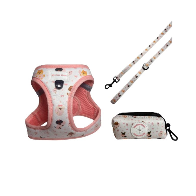 Pack Ahorro Arnés Body para perros + Correa + Porta bolsas doble Candy Cotton