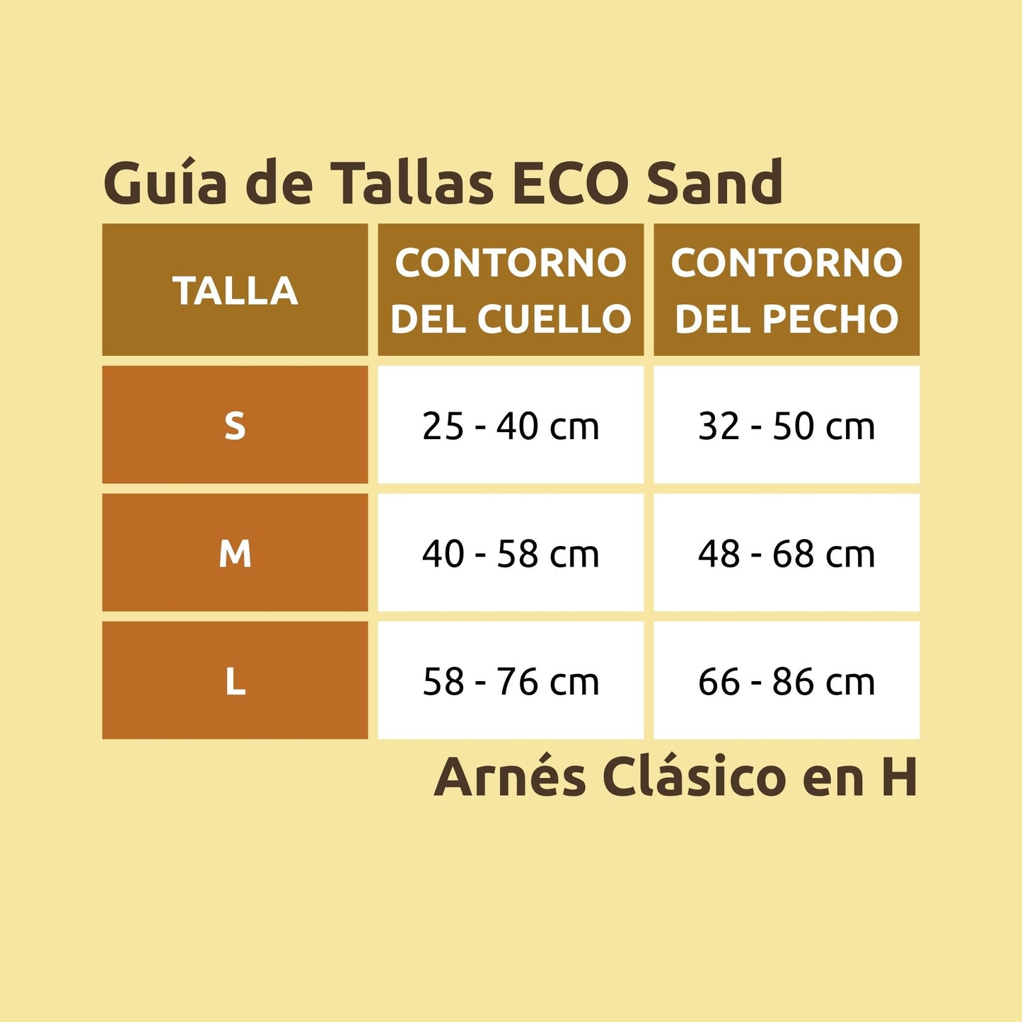 Arnés Clásico en H para perro ECO Sand