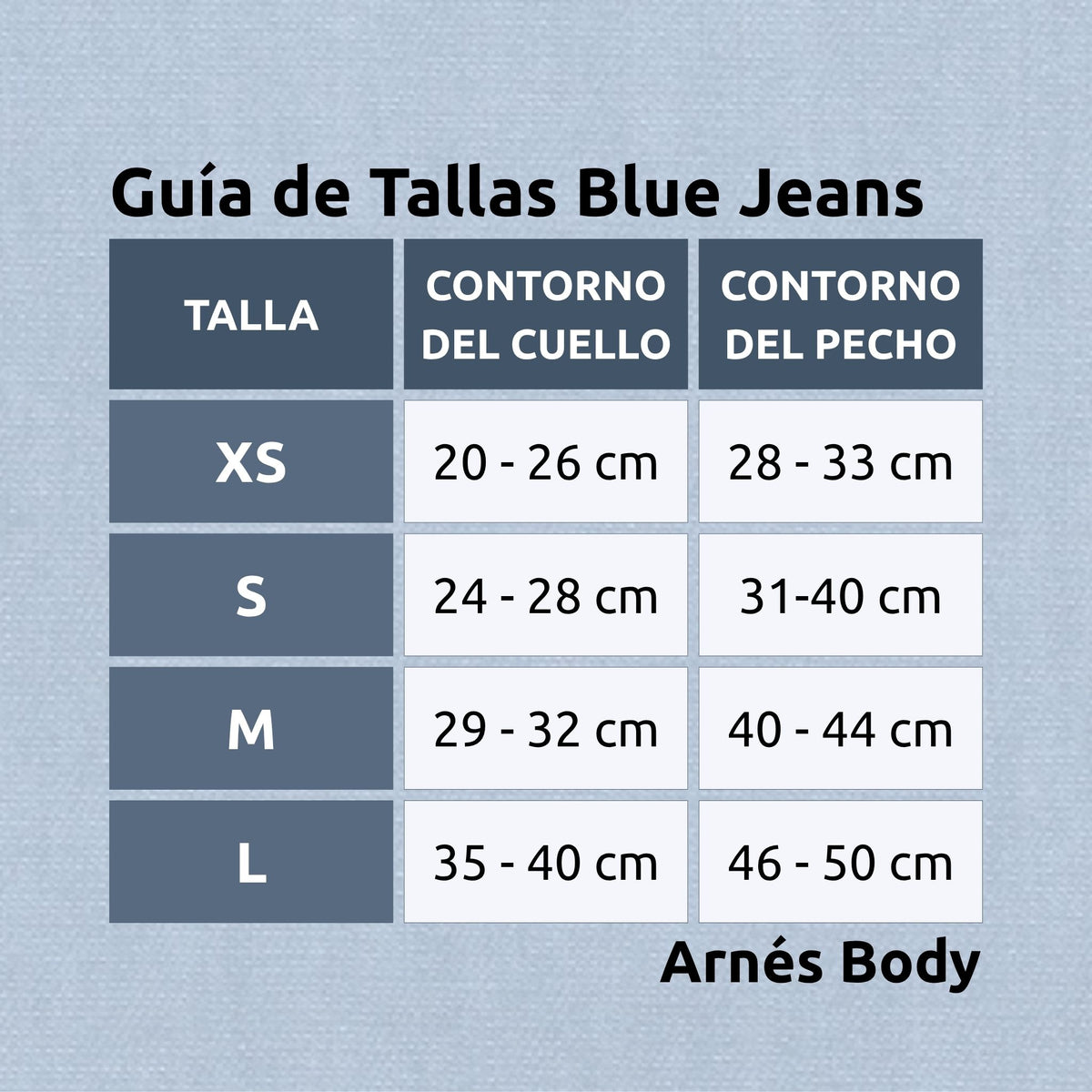 Arnés Body para perro Blue Jeans